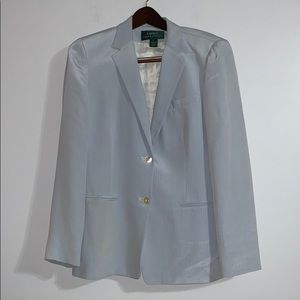 Ralph Lauren Blue and White Striped Blazer